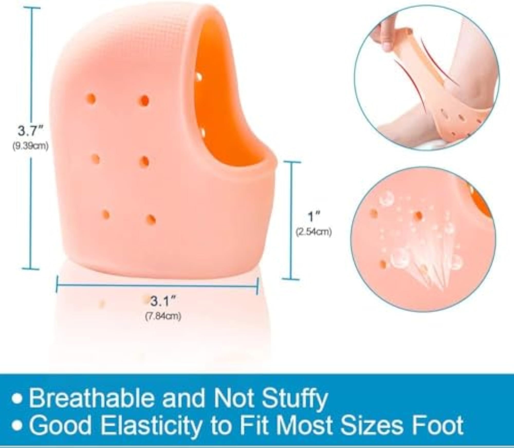 Silicone Heel Protectors for Cracked Heels and Pain Relief