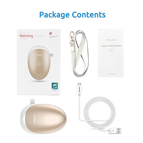 Pisen, scaldamani da 7500 mAh, ricaricabile