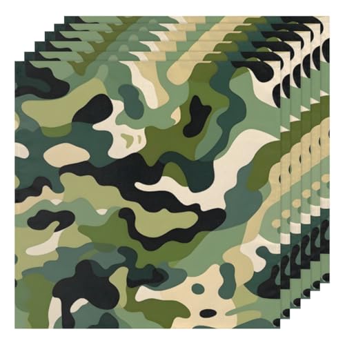 Servilletas de Tela Camuflaje Multicolor Set x6 50.5x50.5 cm miniatura 1