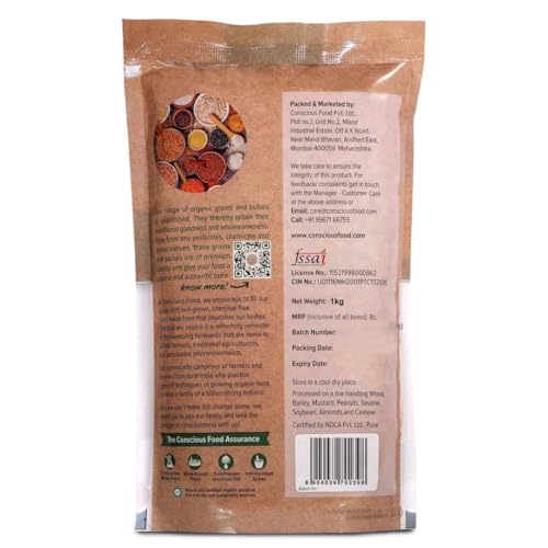 Image of Conscious Food Organic Toor Dal | 1kg | Unpolished | Certified Organic | Tuvar Dal, Arhar Dal, Tur Dal, Pigeon Pea