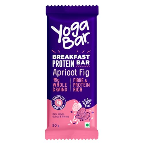 Image of Yogabar Apricot Fig Breakfast Protein Bar With Oats, Millets, Quinoa & Almond | 8 g Protein & 10 g Whole GrainS 50gm