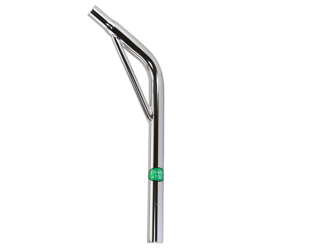 ALTALINE Bicycle Chromoly 27.2mm Chrome Plated Lay-Back Seatpost with Support 400mm Long