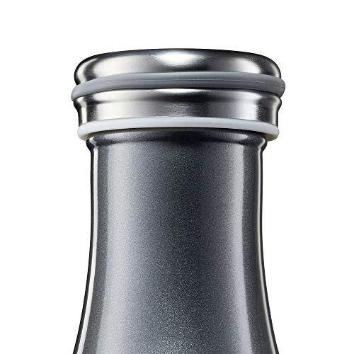 Foto von Lurch 240854 Isolierflasche/Thermoflasche für heiße und kalte Getränke aus doppelwandigem Edelstahl 0,5l, anthrazit-metallic