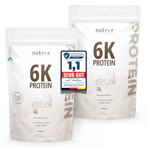 Nutri + Proteinpulver Neutral 2 kg - 85% Eiweiß - Eiweißpulver ohne Zusatzstoffe, Süßstoff, Zucker- Protein Pulver auch zum Backen als Backprotein