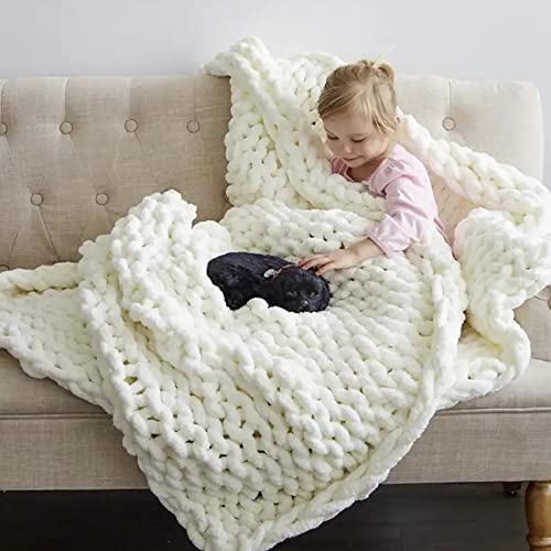 Chunky Yarn For Arm Knitting, Giant Soft Fleece Yarn Bulky Yarn For Throw Blanket Pillow For Weave Craft Crochet, Diy Sofa Bed Blanket Pillow Pet Bed And Bed Fence (White-(2.2Lbs)) #TOP3