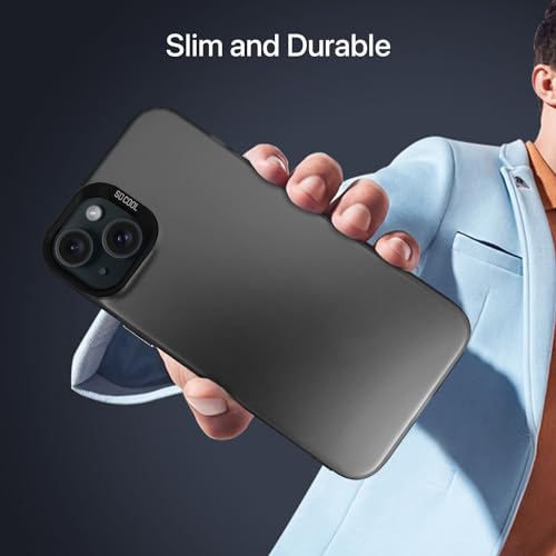 Image of Vaku Luxos Matte Dazzle Back Cover for iPhone 15 Shock Proof Airbag Protection TPU Case Scratch Resistant Slim Thin Military-Grade Protection - Grey
