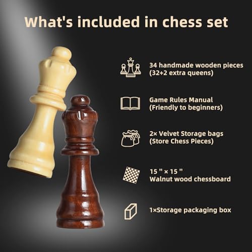 Set de Ajedrez de Madera FanVince 15" miniatura 4