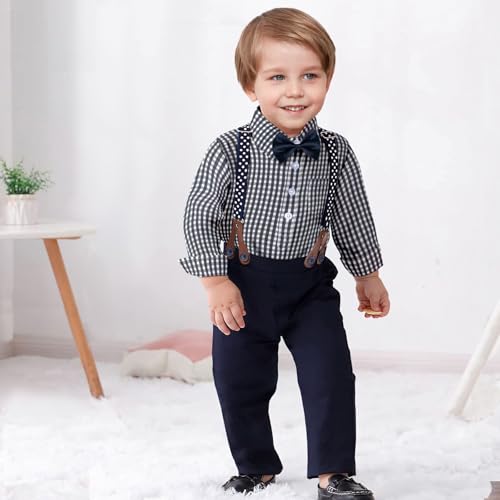 Yilaku Toddler Boy Dress Clothes Boy’s Formal Suit with Vest+Shirt+Pants Sets Kids Gentleman Outfits 2-7 Years2