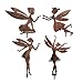 4er Set Gartenstecker Elfen Roststecker, Rost Gartenstecker, Fee Metall Stecker, Elfen-Figuren Als Wetterfeste Rostdekoration Für Ihren Garten, Fee Gartendeko, Gartenfigur Auch Als Geschenk Geeignet
