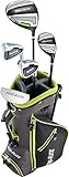 Top-Flite 2019 Kids' 8-Piece Complete Golf Club Set – (Height 46” – 52”)-Grey/Volt-Right Hand