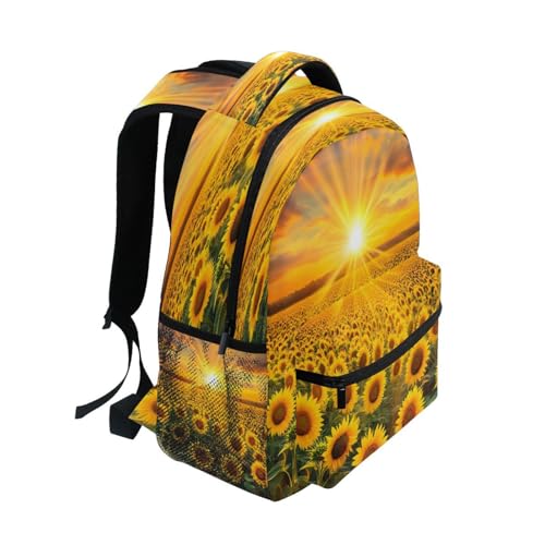 Sunflower Field Backpack for School Boys Girls Adults Kids Bookbag Laptop Bag 15L2