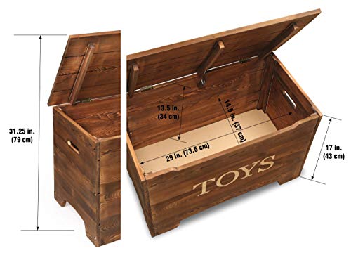 Solid Wood Rustic Toy Box With Lift Top #TOP7