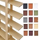 Générique Store Vénitien en Bois pour Fenêtre, Stores Vénitiens Intérieurs Occultant, 40/60/70/85/100/120/130/140/155/170/185/190cm Store en Bois Véritable pour Cuisine, Salon(Wood Color)