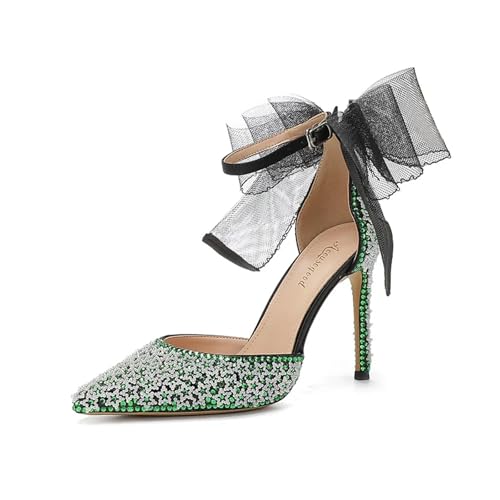 Escarpins en maille avec perles et strass pour soirées de gala exclusives