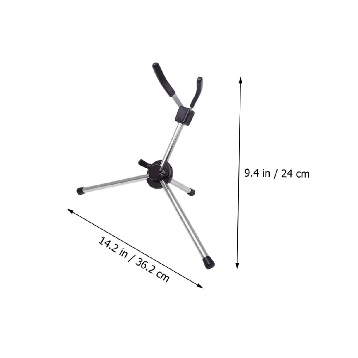 Yardwe 1Pc Durable Foldable Saxophone Stand Ergonomic Tripod Design for Alto Tenor Sax Compact and Portable Saxophone Holder for Musicians and Black
