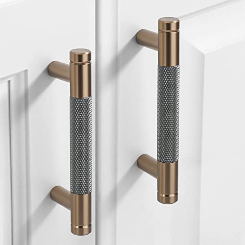 9BUILD 12 Pack 3 Inch Knurled Cabinet Pulls Gray Kitchen