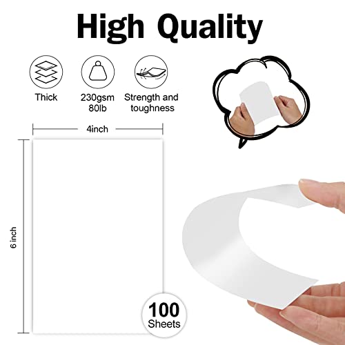 Goefun 100 Pack White Blank Index Cards 4x6 Thick Paper 80lb by Goefun - Image 2