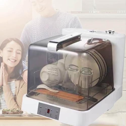 MhWrughts Compact Automatic Dishwasher, Portable Tabletop Dishwasher, Table Cleaning Cabinet, LED Display, Viewing Window, Dishwasher for Vegetables Fruits