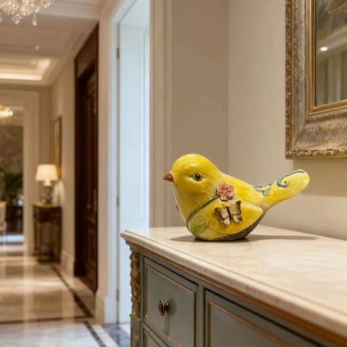 Figura Decorativa Pájaro Resina Amarilla 4.3 pulgadas miniatura 6