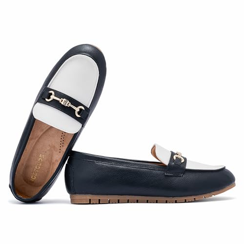 Image of BGSTGUDS Women's Wide Loafers Shoes Cute Dressy Shoes Ladies Comfort Slip Ons Work Shoes