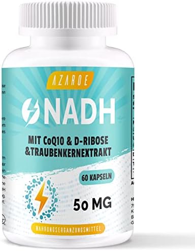NADH 50 mg, Formule Avancée avec CoQ10, Végétalien, Haute Résista...