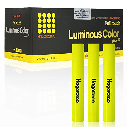 [羽衣]HAGOROMO フルタッチ蛍光チョーク黄色72本入 (Fulltouch Luminous Yellow Chalk 72pcs) [並行輸入品]