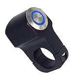 7/8' Motorcycle Handlebar Mount Switches Motorbike Handle Bar Control Stater Horn Switch 12V Start Switch Button Momentary Action, Blue Light