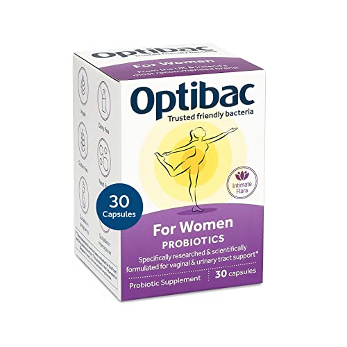 Optibac Probiotics for Women - Vegan Probiotic to Support Vagina Flora and Urinary Tract Health, 2.5 Billion CFU - 30 Capsules