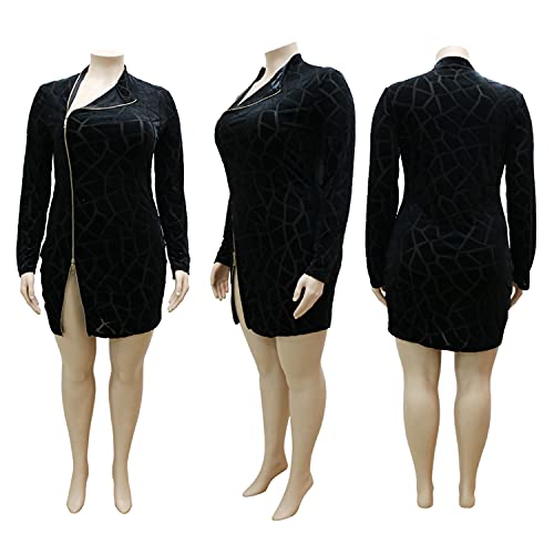 Ranfare Women's Sexy Plus Size Dresses Club Bodycon Midi Dress (Black-2 4Xl) #TOP4