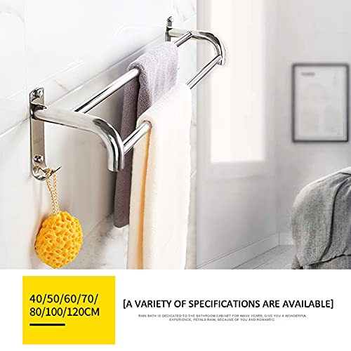 Double barre porte-serviettes 100cm inox SUS304, accessoire de rangement mural de cuisine - 6