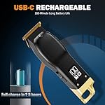 Beard Trimmer for Men - Rechargeable Men's Hair Clippers & Razor, Cordless Hair Trimmer for Face, Neck, Groin & Manscaping, Ideal Gift for Men, Black - Image 4