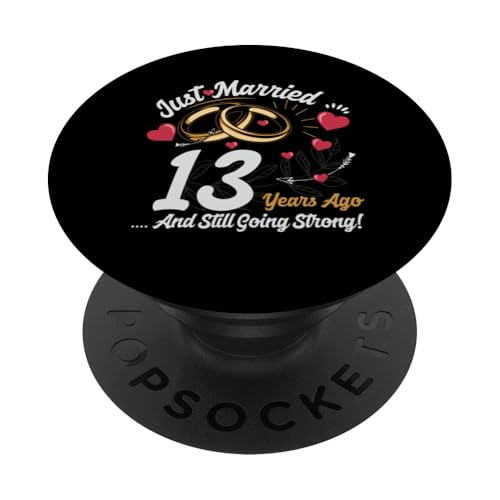 Vintage 13 years marriage anniversary Crew legends His/Her PopSockets PopGrip Adhesivo