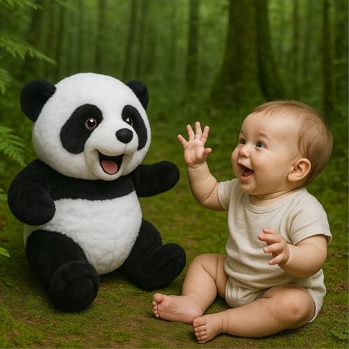 Image of Super Soft Panda Stuffed Animal Toy Cute Black White Plush Bear with Sweet Expression Ideal Gift for Boys Girls Toddlers Kids Perfect for Snuggling Travel & Plush Toy Collections(20 CM)