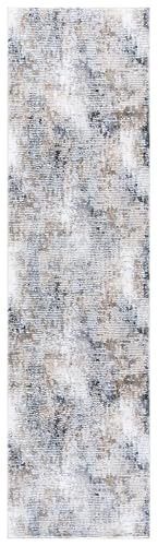 SAFAVIEH Slate Collection Area Rug - 2' x 8' Runner, Grey & Brown Ivory, Non-Shedding & Easy Cleaning, Ideal for Living Room, Hallway, Foyer, Entryway, Bedroom (SLA702G)