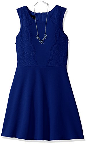 Amy Byer Girls' Big Fit and Flare Dress with Lace