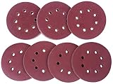 Sruhrak 5 Inch 8 Hole Hook and Loop Sanding Discs, 40/60/100/150/240/320/600 Assorted Grits Sanding pads for Random Orbital Sander,Round Sandpaper Set(105 Pack)