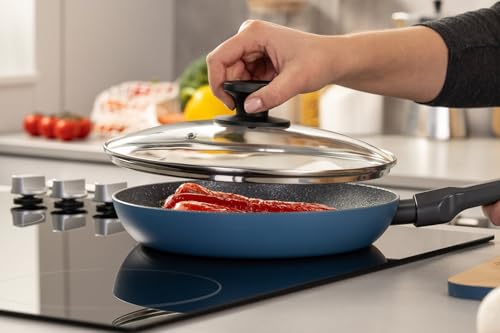 Miniatura 5 de Fackelmann Tapa De Cristal De 24 Cm, Resistente Al Calor, Mango De Baquelita Shadow Black, Tapa Universal Ideal Para Cualquier Hogar