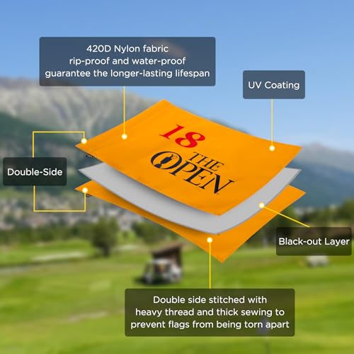 image for CoGolfing Standard TheOpen Golf Flag, Tube Insert, 14x20 Inch 420D Nyl