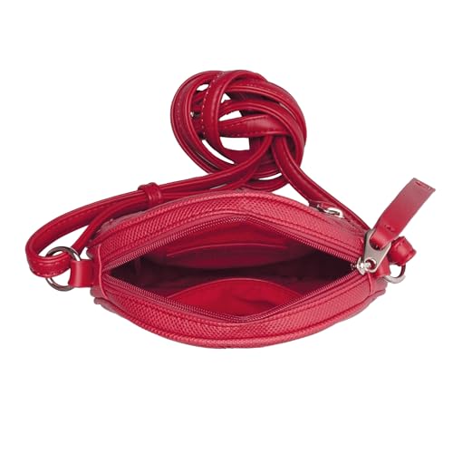 Sac à bandoulière rouge Kyra compact taille S aux finitions soignées - 4