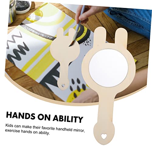 BESTOYARD 40 Peças Espelho De Madeira Pequeno Espelho De Mesa Brinquedo De Madeira Brinquedos De Via