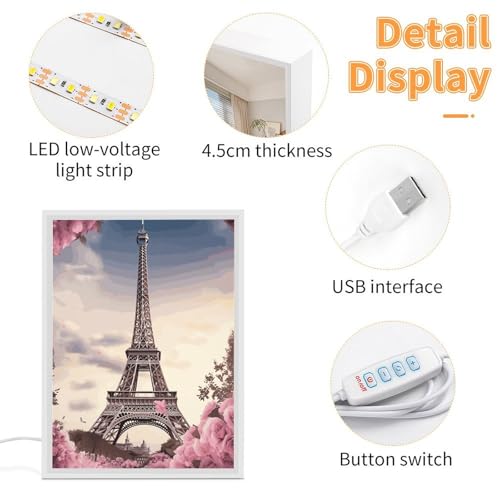 Espejo de maquillaje LED Paris Torre Eiffel 8.3 x 6.5 in miniatura 4