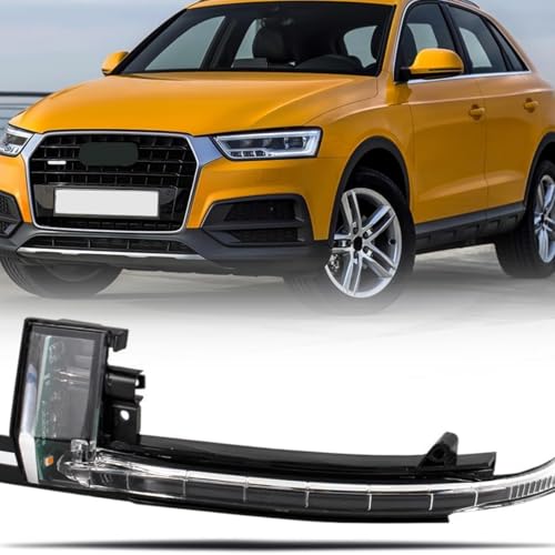 CHELANGHU Left Side Mirror Turn Signal Lights Lamp fit for Audi A3 2009-2013 ; Audi A4 2008-2015 ;Audi A5 2010-2017 ;RS3 2011-2013 ;RS4 2013-2016 ;RS5 2010-2016, LED with bulbs, Black, 8K0949101C