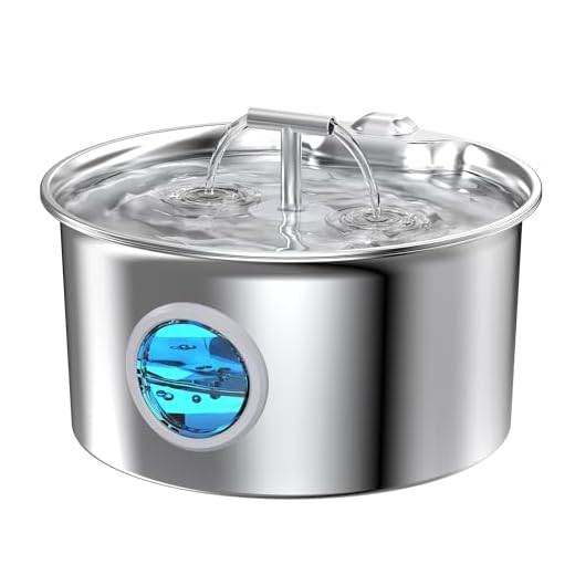Cat Water Fountain Stainless Steel: 2.6L Cat Fountain for Drinking - Pet Water Fountain for Cats Indoor - Automatic Pet Water Dispenser Bowl - Best Auto Feeding Supplies Gift for Small Dog Large Kitty