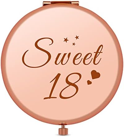 18 Years Old Gifts 18th Birthday Gifts for Girls Sweet 18th Gift for Daughter Sister Niece Best Friends Coming of Age Gift for Girls Compact Pocket Makeup Mirror for 18th Birthday Gift for Girls Adult