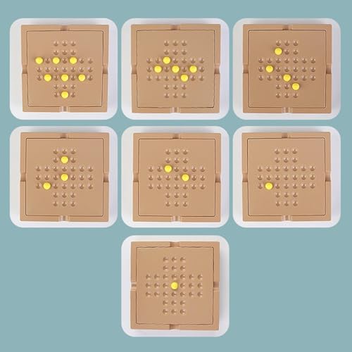 misppro Solitär-Spiel, einzelnes Schachspielzeug, Gehirn-Teaser-Puzzle, Strategie, Gedächtnis, Schach, Peg, Solitär-Puzzle, Spielzeug für Erwachsene, Kinder, Familie