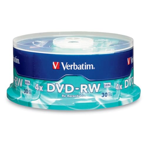 Verbatim DVD-RW 4.7GB 120Min Up to 4X Blank Discs Rewritable ...