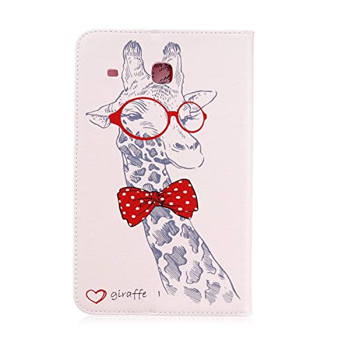 Uucovers Case For Samsung Galaxy Tab E 8.0 Inch Sm-T377/ T375/ T377 A//V/P/ T378 Tablet 2016, Slim Pu Leather Folio Stand Tpu Back Shockproof Cover With Card Slots Pocket Wallet Pencil, Pink Giraffe #TOP3