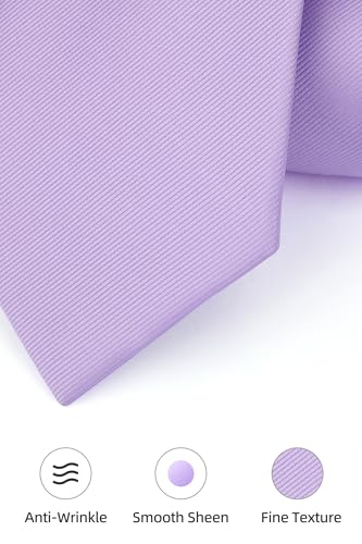 Image of HISDERN Mens Ties Solid Color Ties for Men Formal Necktie with Pocket Square Set Satin Silk Neck Tie Handkerchiefs Set