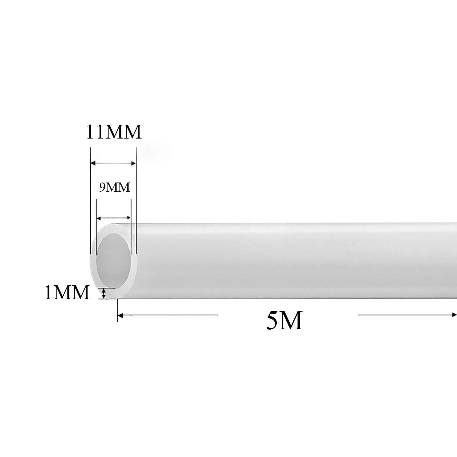COYOUCO 9Mm ID Clear PVC Tubing, 5M Length Flexible Aquarium Tubing, Irrigation Tubing Hose, Plastic Tubing,9 * 11mm