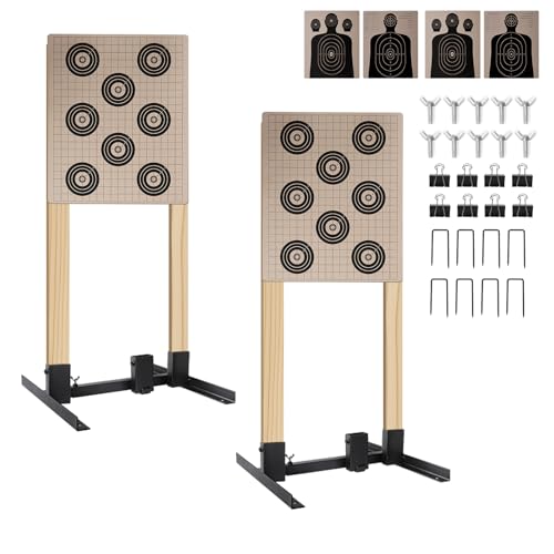 Shooting Target Stand for Outdoors, Target Stands for Shooting Range, Stable Adjustable Steel Base for Paper Targets Cardboard Silhouette, H Shape USPSA/IPSC, IDPA Practice